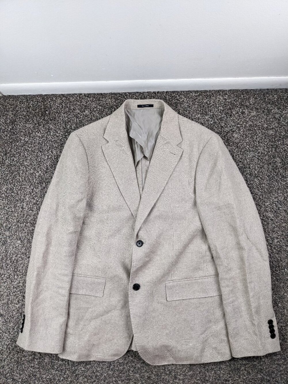 Club Monaco 100% Linen Blazer Sport Coat Beige Tan 38 38S